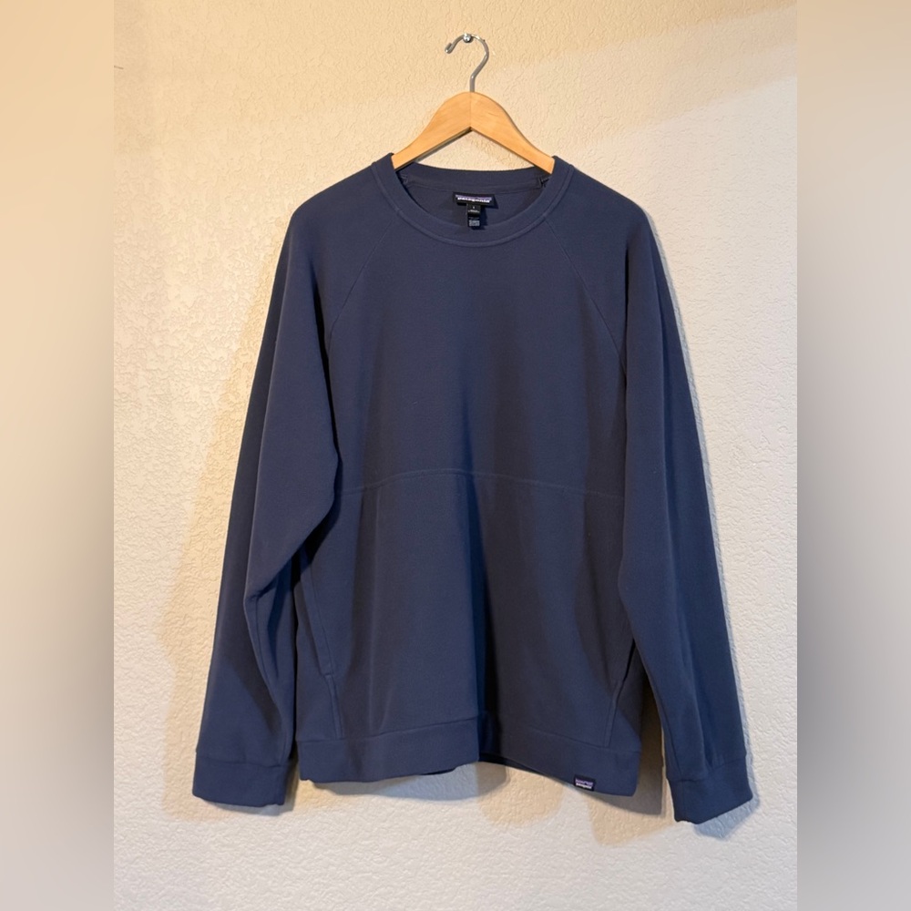 Patagonia Men’s Navy Fleece Crewneck Pullover, Sz LG